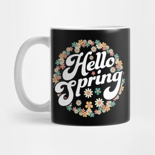 Hello Spring Trendy Easter Daisy Flower Cute Floral Pattern Mug